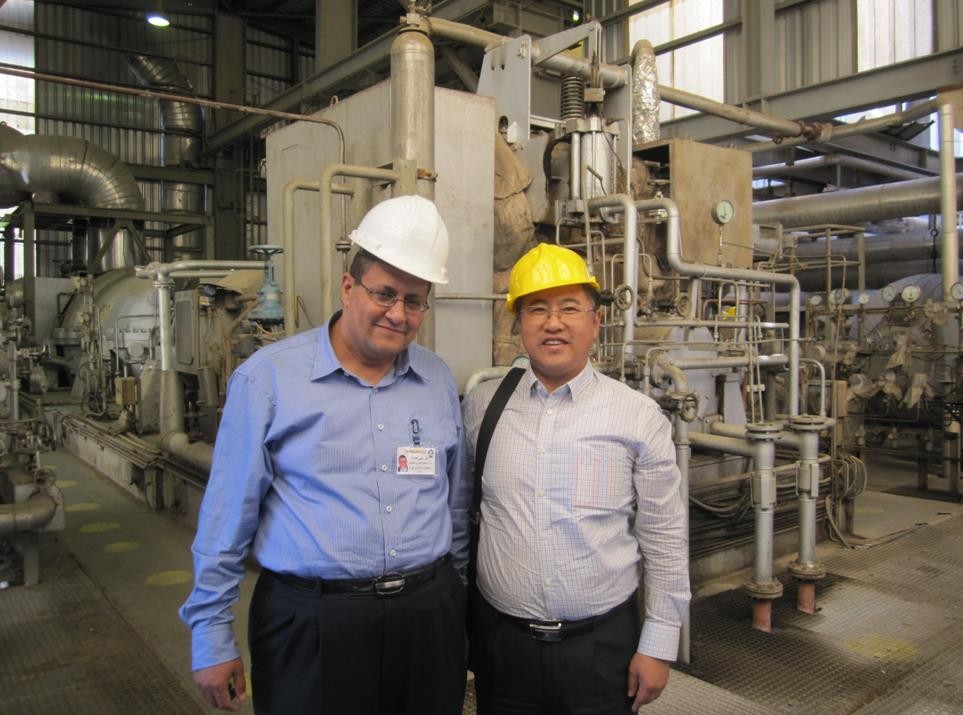 与埃及硝酸企业交流 （日产1850t/d装置， 位列全球第二产能，Uhde工艺）